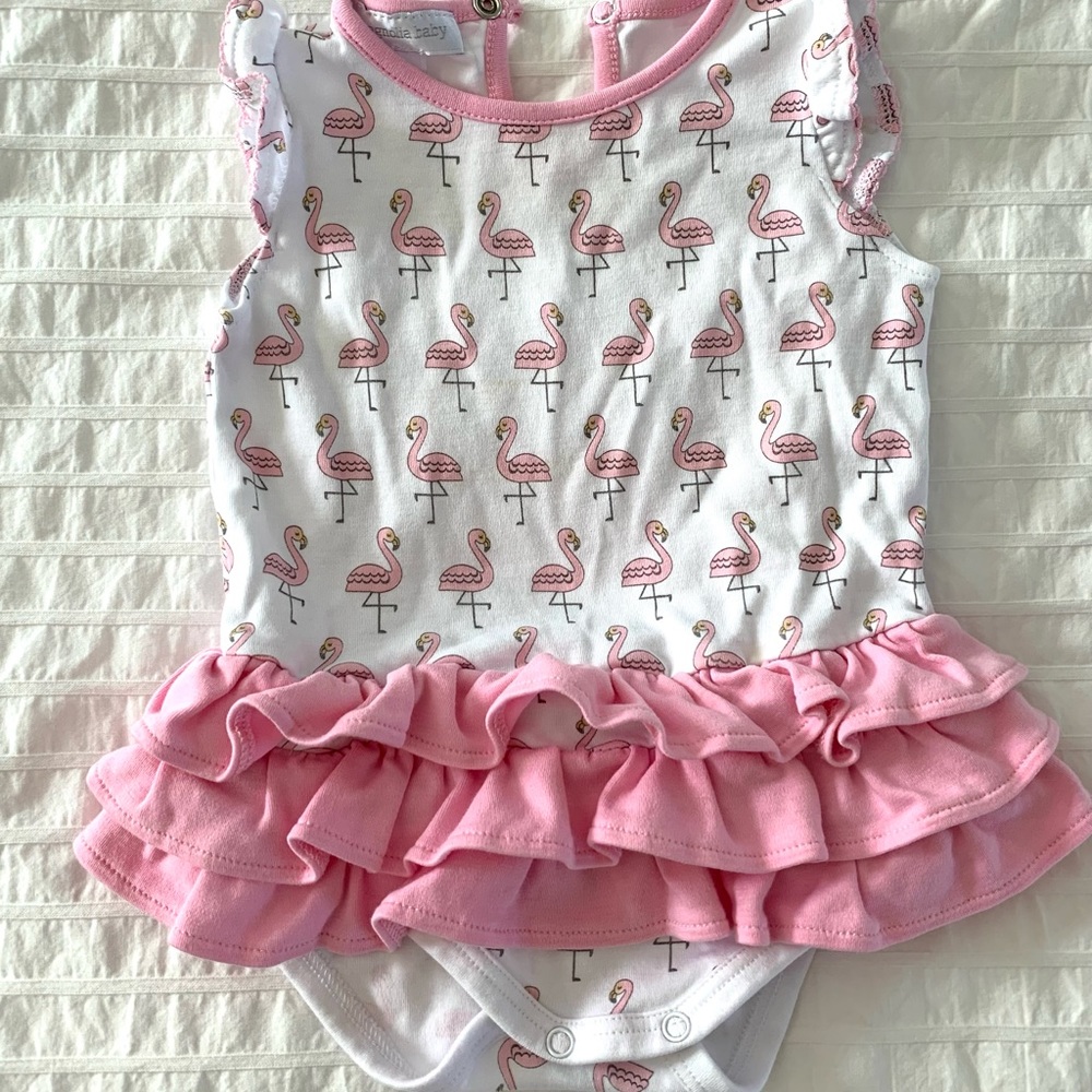 Magnolia Baby flamingo ruffle onesie